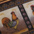 Rooster-Themed Reverse Painted Glass Tray 'Crowing Roosters'