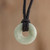 Apple Green Circular Jade Pendant Necklace from Guatemala 'Circle of Love in Apple Green'