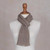 Textured 100 Baby Alpaca Wrap Scarf in Taupe from Peru 'Taupe Gossamer'