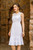 Long White Sleeveless Rayon Dress from India 'Eternal White'