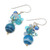 Blue Quartz and Glass Bead Dangle Earrings from Thailand 'Lovely Blend in Blue'