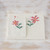 White Floral Cotton Table Linen Set from Guatemala 'Poinsettia Grace'