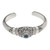 Four Carat Blue Topaz and Silver Cuff Bracelet 'Vine Temple'