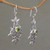 Sterling Silver and Peridot Leaf Dangle Earrings 'Marvelous Vintage'