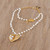 Gold Plated Cultured Pearl Heart Necklace from Mexico 'Heartfelt Glow'