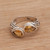 Teardrop Citrine and Silver Cocktail Ring from Bali 'Temple Tears'