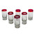 Hand Blown Tequila Glasses Set of 6 Red Rim Mexico 'Ruby Shot'