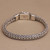 Sterling Silver Chain Wristband Bracelet from Bali 'Intrepid Bloom'