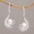 Sterling Silver and Cultured Pearl Dangle Earrings 'Marking Time'