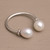 Cultured Pearl and Sterling Silver Wrap Ring 'Moonlight's End'