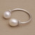 Cultured Pearl and Sterling Silver Wrap Ring 'Moonlight's End'
