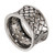 Wide Sterling Silver Band Ring with Woven Motif 'Bamboo Mat'