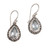 Frangipani Flower Dangle Earrings with Blue Topaz Gems 'Jepun Blue'