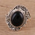 Handcrafted Black Onyx Cocktail Ring from India 'Magical Allure'