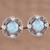 Button Earrings with Larimar and Blue Topaz from India 'Transcendent Sky'