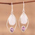 Dangle Earrings with Rainbow Moonstone and Amethyst 'Marquise Marriage'