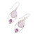 Dangle Earrings with Rainbow Moonstone and Amethyst 'Marquise Marriage'