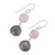 Labradorite and Rose Quartz Silver Dangle Earrings 'Rosy Dusk'