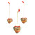 Heart Shaped Ornaments with Jungle Motifs Set of 3 'Jungle Christmas'