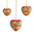 Heart Shaped Ornaments with Jungle Motifs Set of 3 'Jungle Christmas'