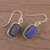 15 Carat Labradorite Earrings in Sterling Silver Bezels 'Darkening Mist'