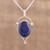 Sterling Silver and Lapis Lazuli Pendant Necklace from India 'Cobalt Charm'