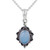 Oval Shaped Chalcedony and Sterling Silver Pendant Necklace 'Blue Damsel'