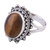 Indian Sterling Silver and Tiger's Eye Cocktail Ring 'Balmy Evening'