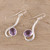 8 Carat Amethyst and Polished Silver Dangle Earrings 'Cool Sabarmati'