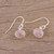 Dangle Earrings with Sterling Silver and Rose Quartz 'Pink Aurora'
