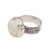 Hand Carved Bone and Sterling Silver Face Ring 'Serene Repose'