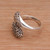 Sterling Silver Engraved Floral Leaf Wrap Ring of Indonesia 'Two Shadows'