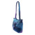 Rayon and Cotton Blend Shoulder Bag in Blue from Guatemala 'Pleasing Corduroy in Blue'