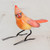 Handmade Cardinal Clay Bird Figurine from Guatemala 'Cardinal Beauty'