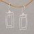 Abstract Rectangular Sterling Silver Drop Earrings 'Abstract Windows'