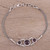 Garnet Cabochon Pendant Bracelet in Sterling Silver 'Bridge to Delhi'