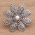 Handmade 925 Sterling Silver Cultured Pearl Floral Brooch 'Starlight Flower'