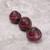 Artisan Crafted Dried Gourd Red Owl Ornaments set of 3 'Night Watchmen'