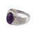 Handmade Amethyst and Sterling Silver Domed Ring 'Suave'