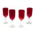 Hand Made Handblown Red Glass Champagne Flute Drinkware Set 'Festive Ruby'