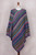 Fuchsia and Multi-Color Striped Acrylic Knit Poncho 'Stripes in Bloom'