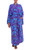 Purple Blue Batik Print Long Sleeved Rayon Robe with Belt 'Daydream in Violet'