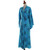 Blue and Green Rayon Morning Garden Batik Long Sleeved Robe 'Daylight Eden'