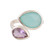 Blue Chalcedony and Amethyst Sterling Silver Wrap Ring 'Luminous Harmony'