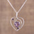Hand Crafted Amethyst and Sterling Silver Pendant Necklace 'Precious Heart'