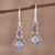 Handmade Multi-Gemstone Sterling Silver Dangle Earrings 'Enchanting Duo'