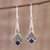 Lapis Lazuli and Sterling Silver Dangle Earrings from India 'Timekeeper'