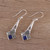 Lapis Lazuli and Sterling Silver Dangle Earrings from India 'Timekeeper'
