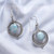 Larimar and Sterling Silver Dangle Earrings from India 'Lunar Delight'