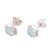 925 Sterling Silver Aqua Chalcedony Hexagon Stud Earrings 'Aqua Grace'